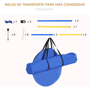 Set de Entrenamiento de Agilidad para Perros Obstáculos de Salto con Altura Ajustable Túnel para Perros y Bolsa de Transporte Azul y Amarillo