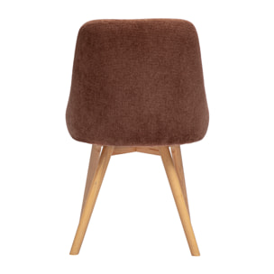 Chaises scandinaves en tissu chenille terre brûlée et bois clair (lot de 2) HASTA