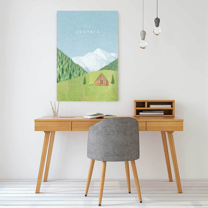 Tableau paysage autriche vintage  Toile imprimée