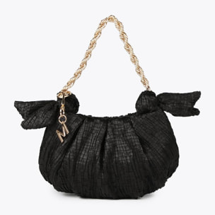 Mini borsa satinata con fiocchi laterali