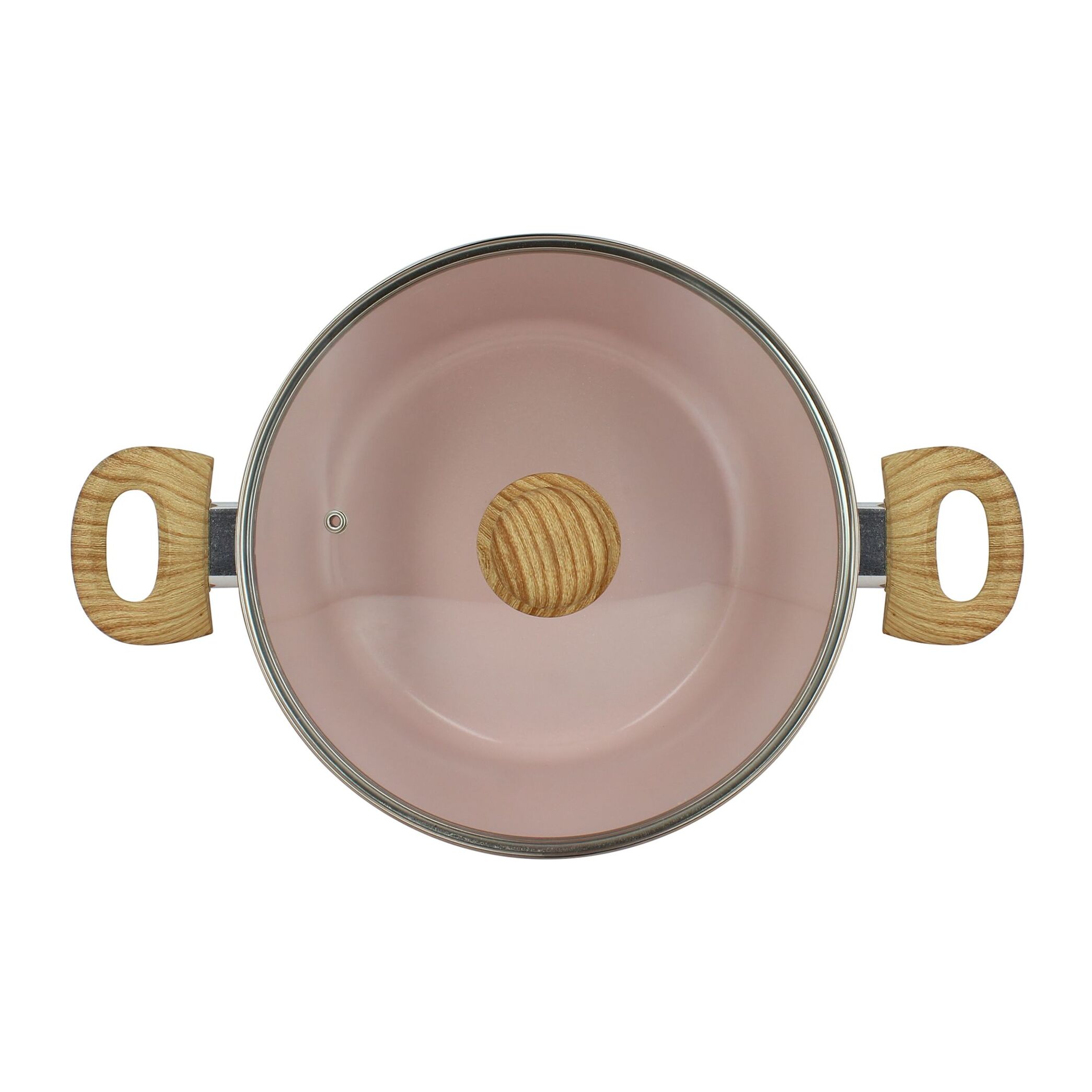Faitout en revêtement céramique 24cm rose - tous feux COLORAMA