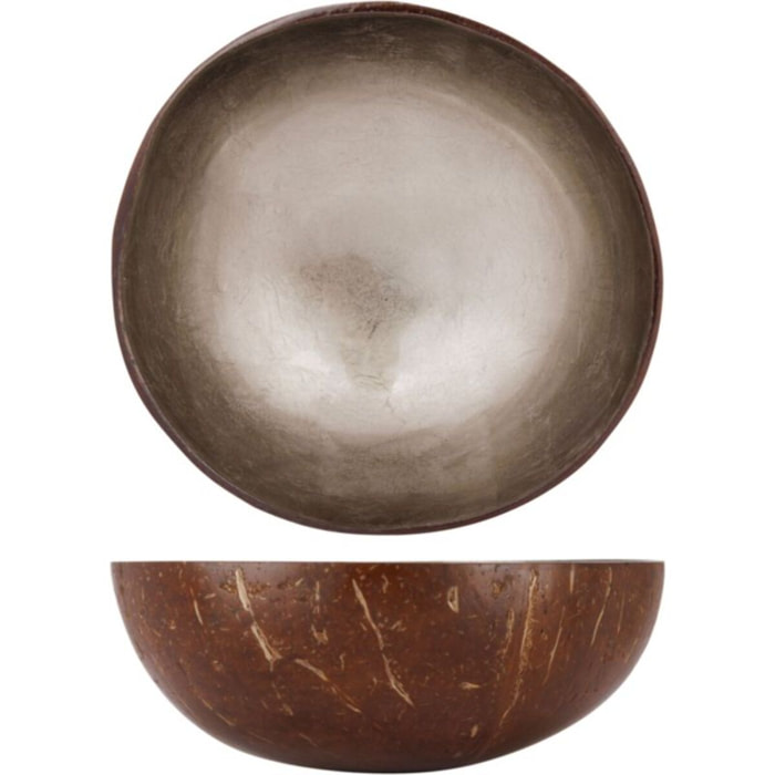 Bol NOYA coco feuille d'argent metallique