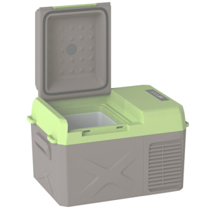 Glacière électrique voiture à compression 12L - réfrigérateur voiture congélateur 12/24V 60W max 2 modes gris vert