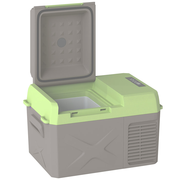 Glacière électrique voiture à compression 12L - réfrigérateur voiture congélateur 12/24V 60W max 2 modes gris vert