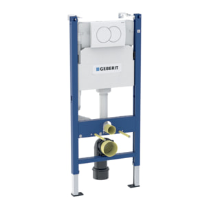 Duofix Pack WC bâti-support + WC suspendu sans bride avec abattant SoftClose Ceramia + plaque blanche (GEBCE14WT01MAN-FR)