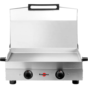 Plancha électrique KRAMPOUZ PFSY2AA-KR inox 2 brûleurs à poser, 54x33 cm