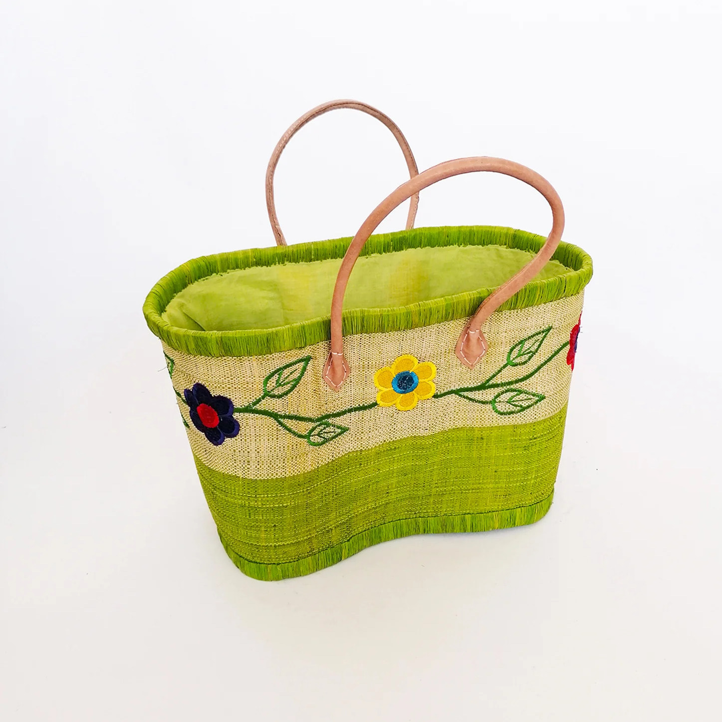 Panier artisanal Namakia MM Vert Anis avec pochon