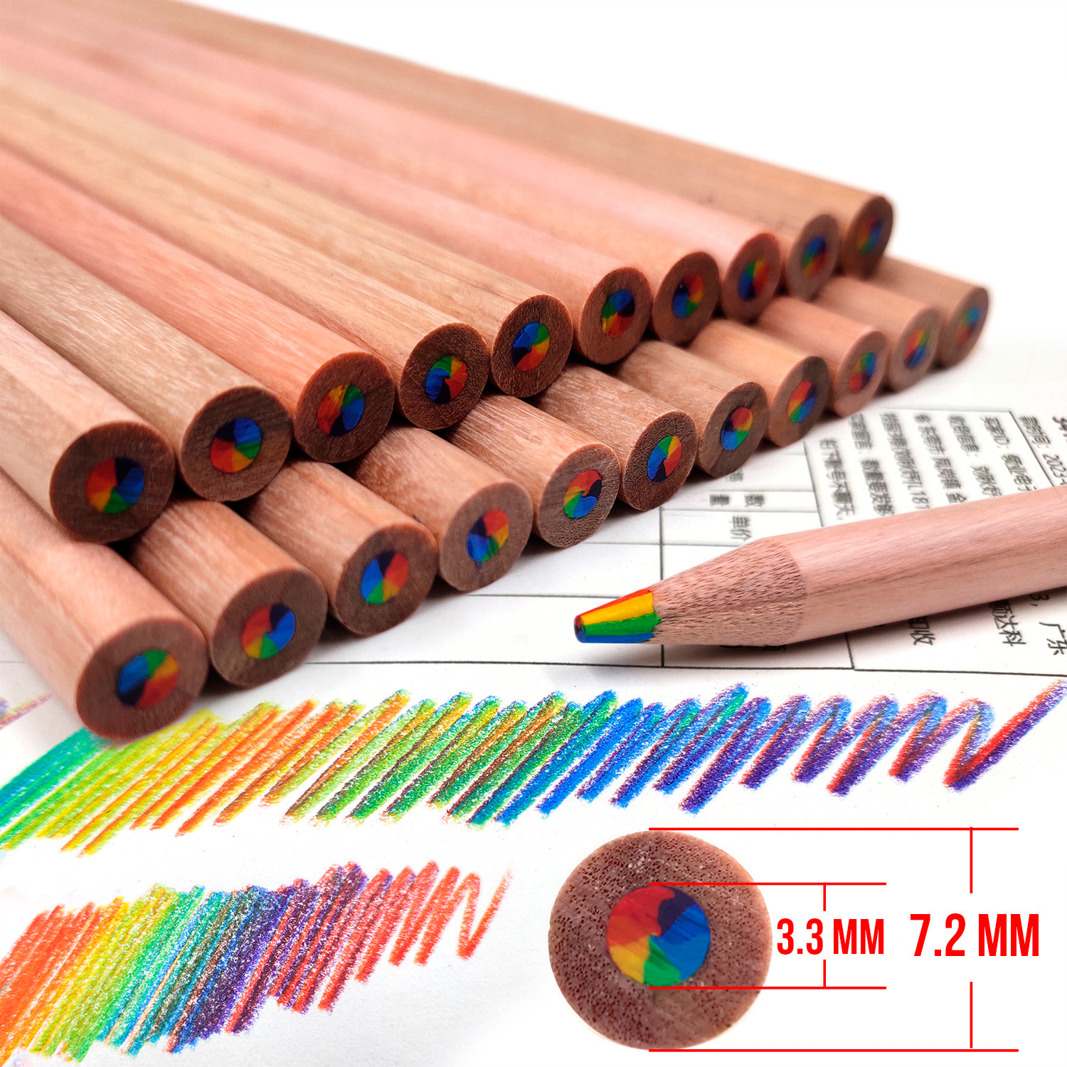 Set 12 lapiceros madera magic rainbow