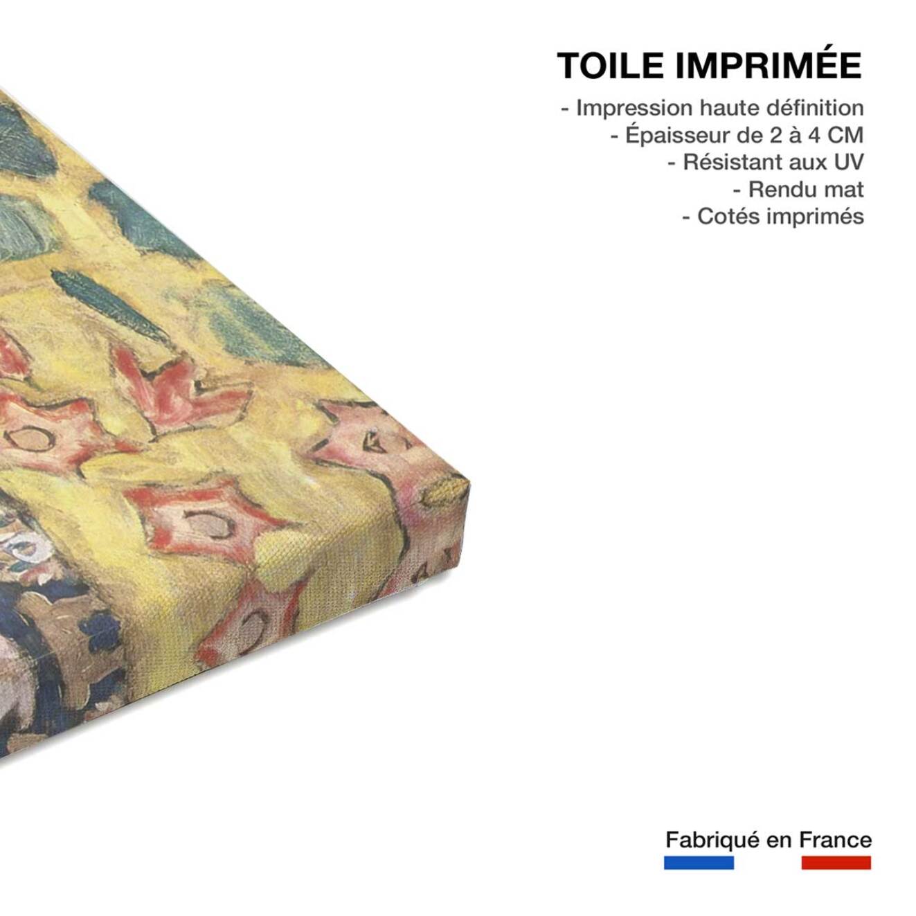 Tableau d'art de Klimt La Dame à l'éventail Toile imprimée