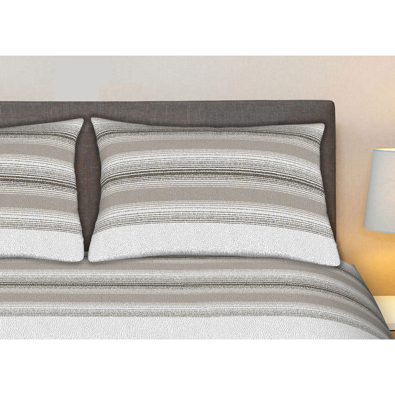 Completo Lenzuola 100% Cotone Effetto Seta Creo Beige CN