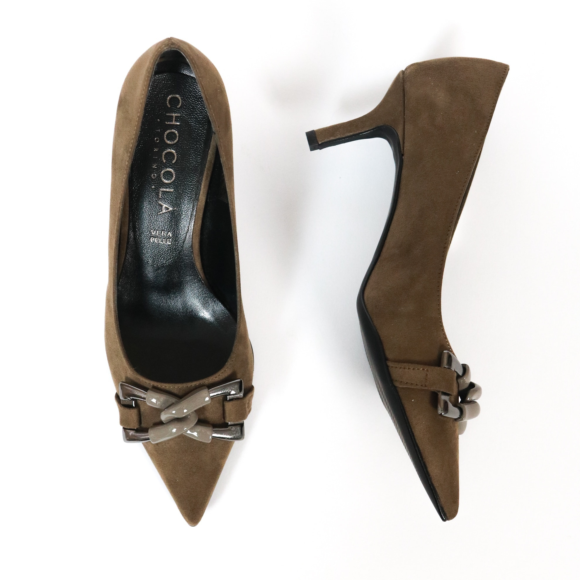 DECOLLETE' CLASSIC MORSETTO CHOCOLA' TAUPE