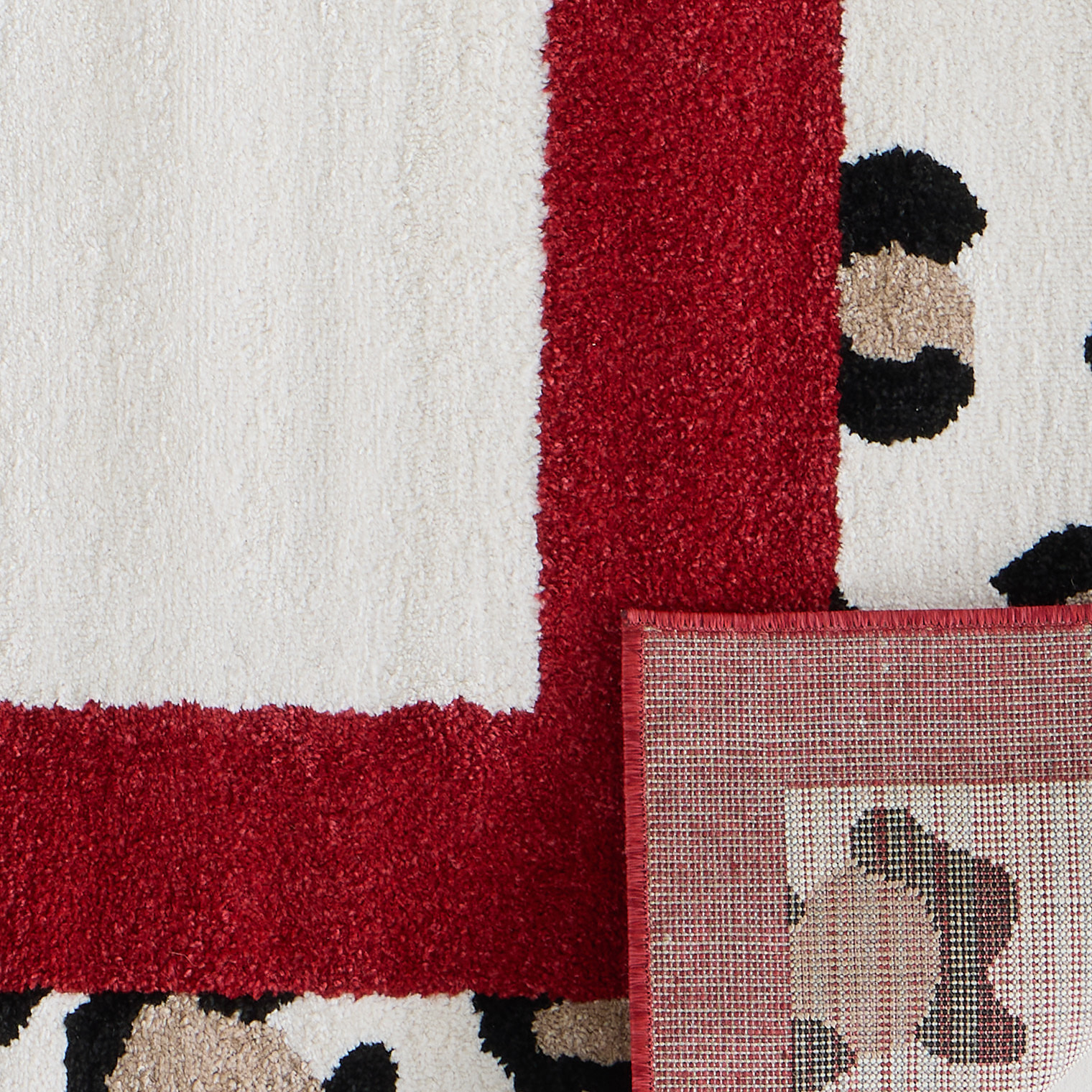 LEOVAH - Tapis de salon rouge à motif léopard