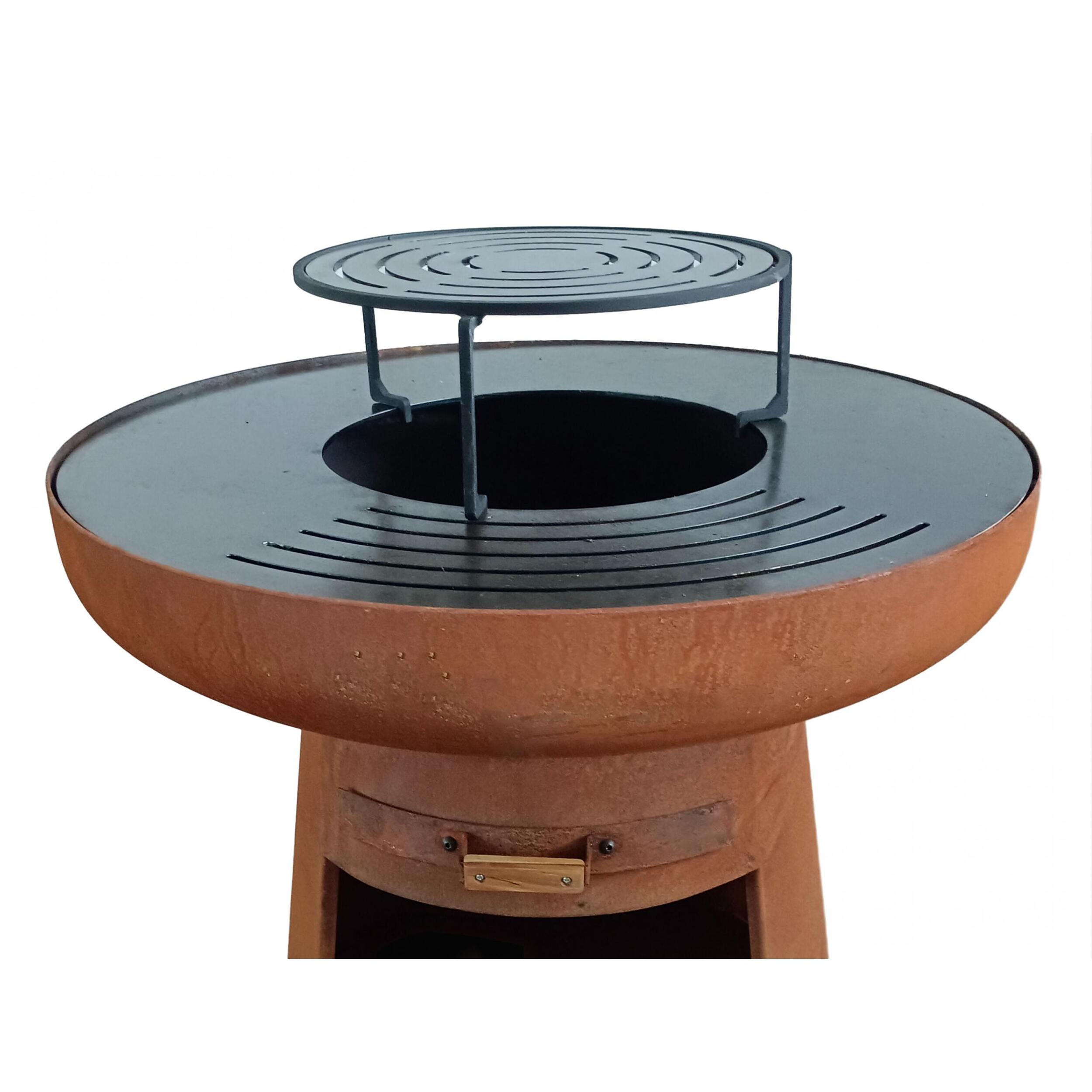 Barbacoa redonda con plancha de acero redonda y grill EFP55RCO PURLINE  W