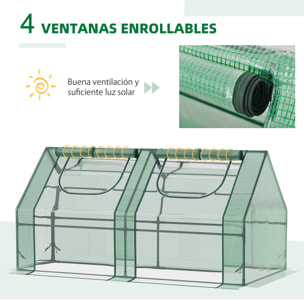 Invernadero Pequeño Invernadero de Exterior con Cubierta Doble Ventanas y Marco de Acero Invernadero para Cultivar Tomates Plantas Flores 180x90x90 cm Verde