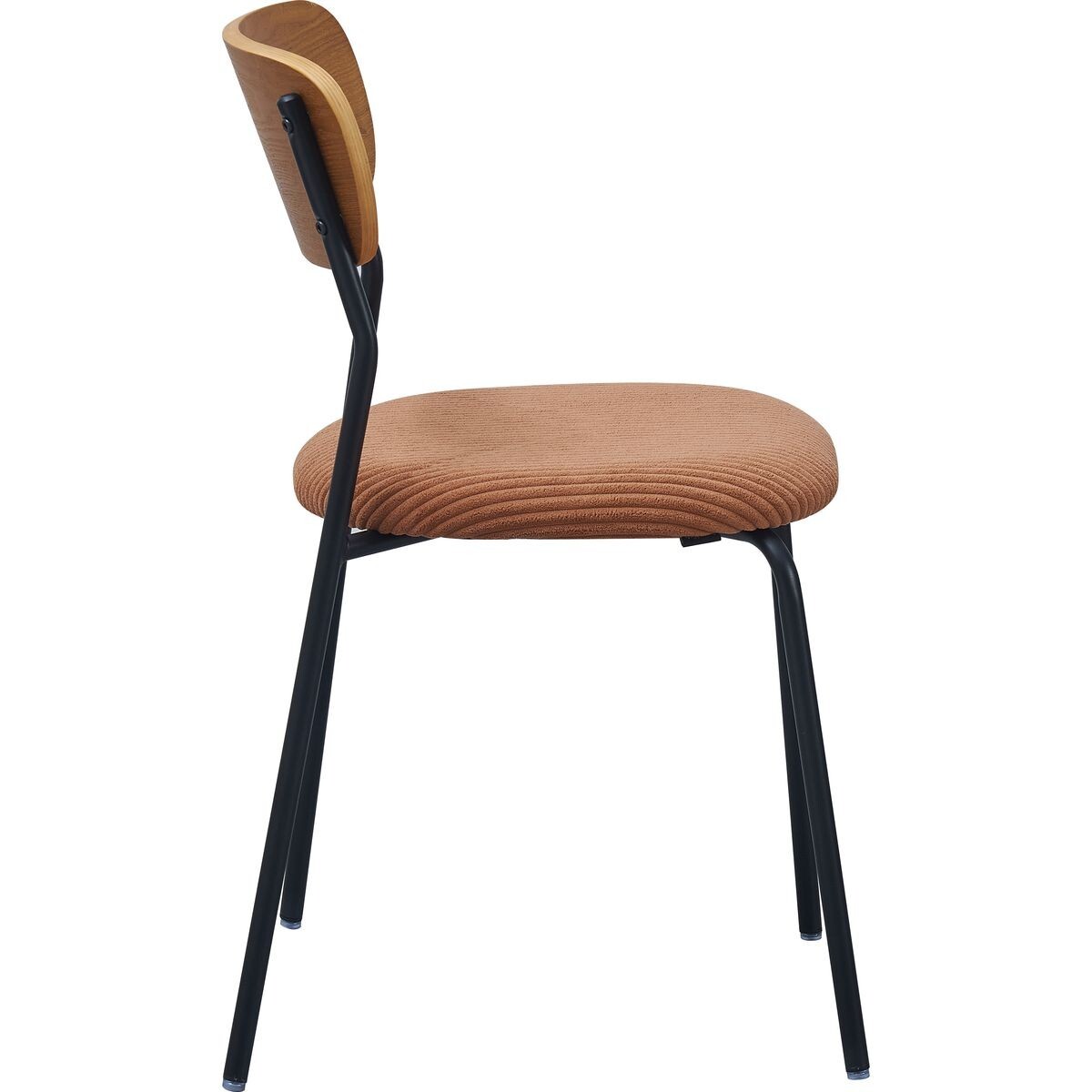 Lot de 2 chaises en bois et velours côtelé - LEYA