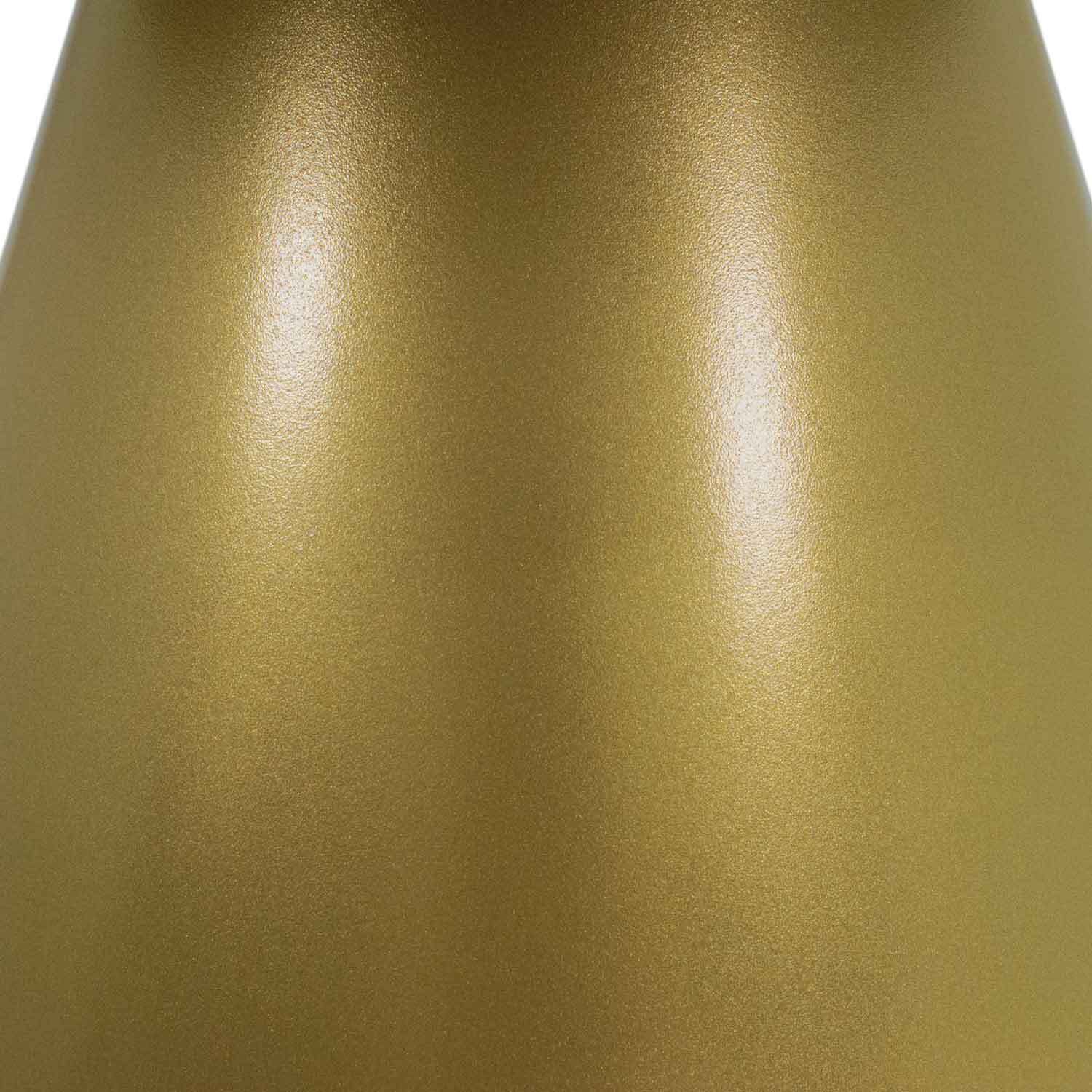 Artù Brass - Tavolo da pranzo rotondo Ø 120 cm in legno laminato con base a cono in metallo, top legno scuro