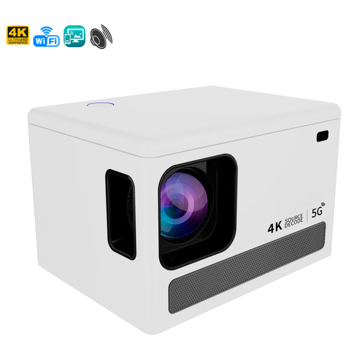 Proiettore LCD X8, supporto 4K UHD, duplicazione dello schermo per iOS e Android.
