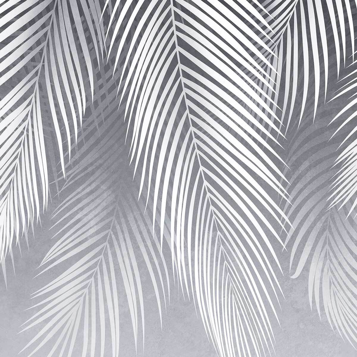 Affiche encadrée feuillage tropical noir et blanc Affiche + cadre en métal - Noir