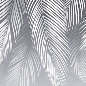 Affiche encadrée feuillage tropical noir et blanc Affiche + cadre en métal - Noir