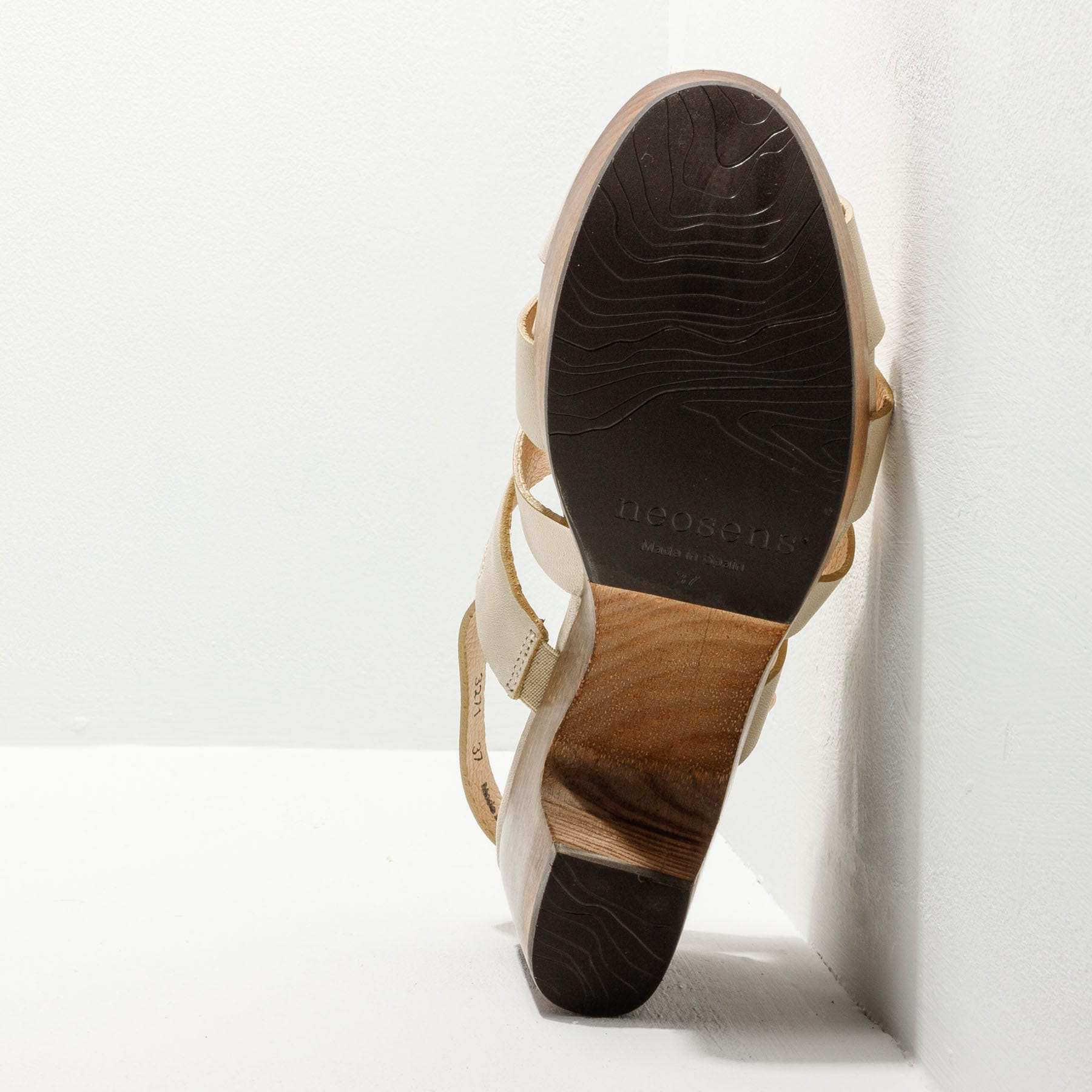 Sandalias con tacón S3271 RESTORED SKIN CREAM/ ST.LAURENT SANDAL color Cream