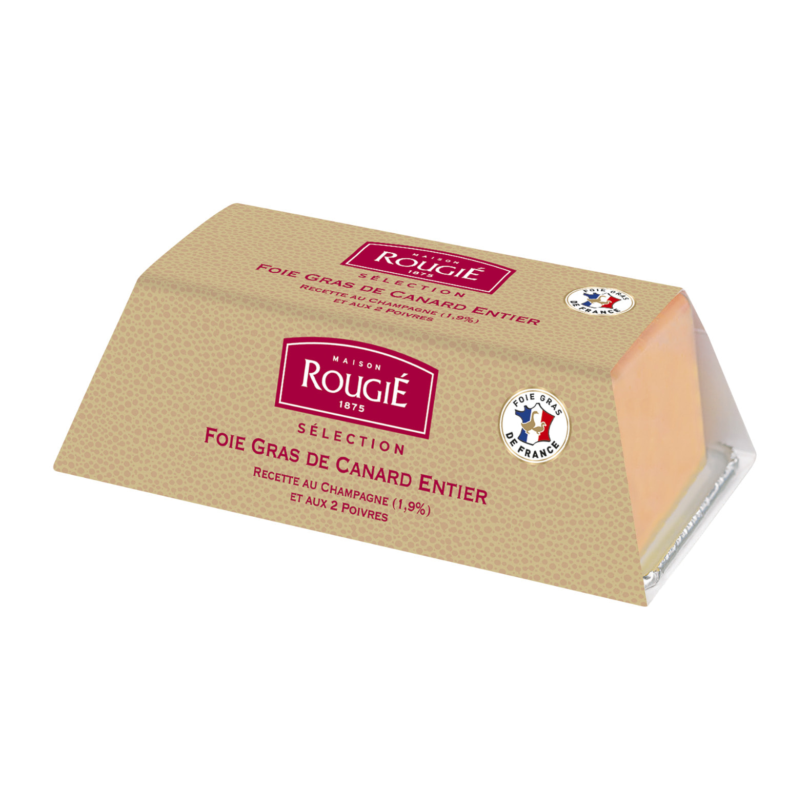 Foie Gras de Canard entier recette au Champagne et 2 Poivres 500g - mi-cuit