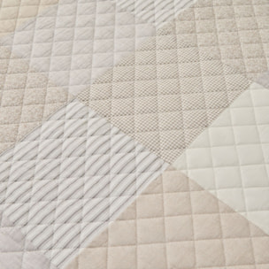 Colcha de algodón acolchada patchwork Gropatcol color gris piedra 100% Algodón