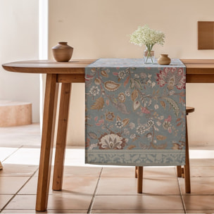 Chemin de table AYANA BLEU - aspect textile