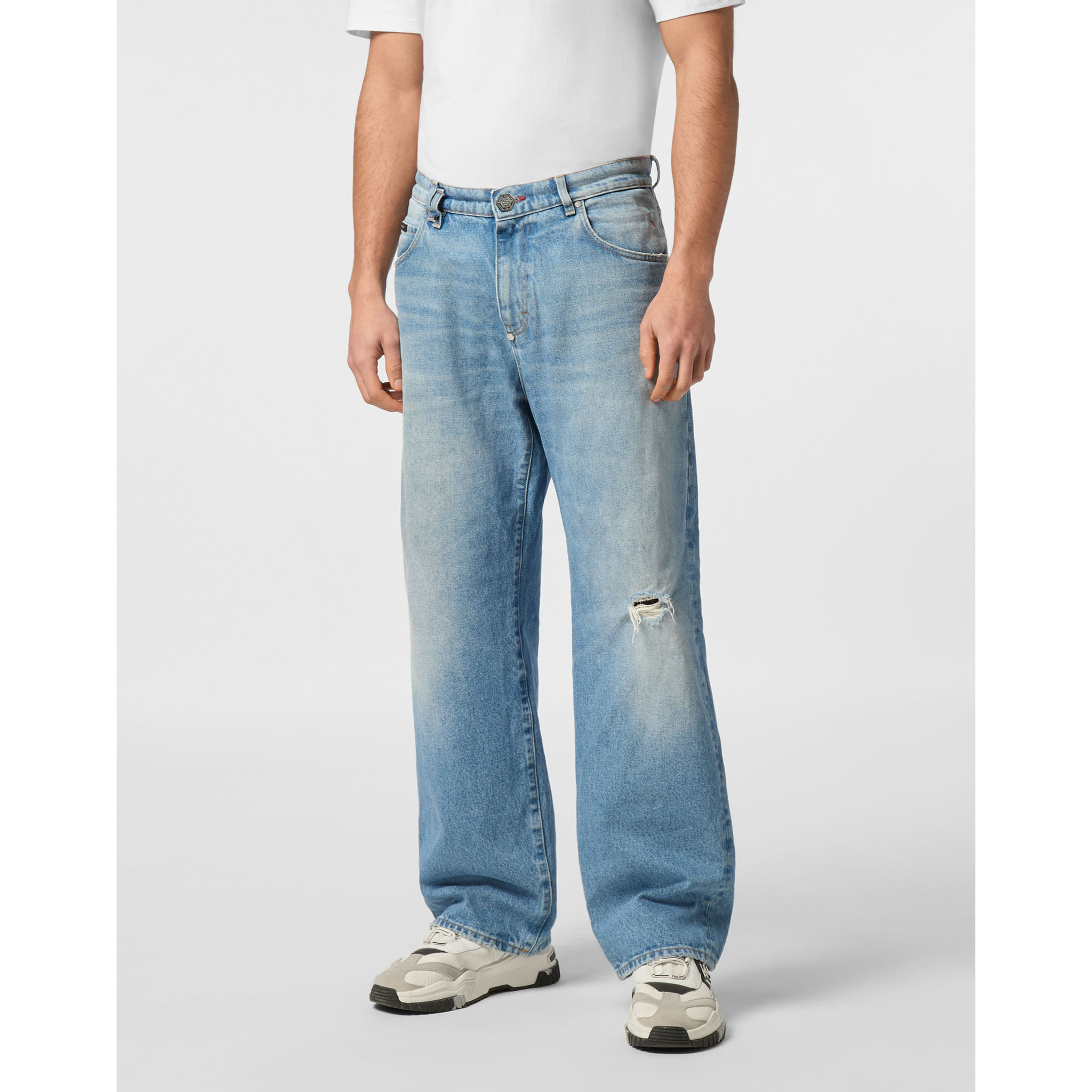 PHILIPP PLEIN Denim Shorts SIGNATURE