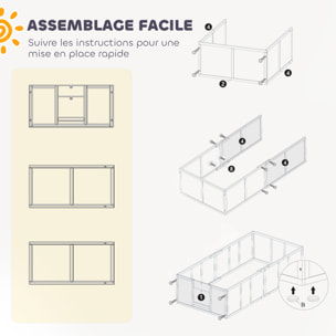 Parc de mise bas pour chien - caisse de mise bas pour chien - hauteur porte réglable - bois pin MDF blanc