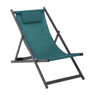 Lot de 2 chiliennes en aluminium - bleu canard - ATHOS