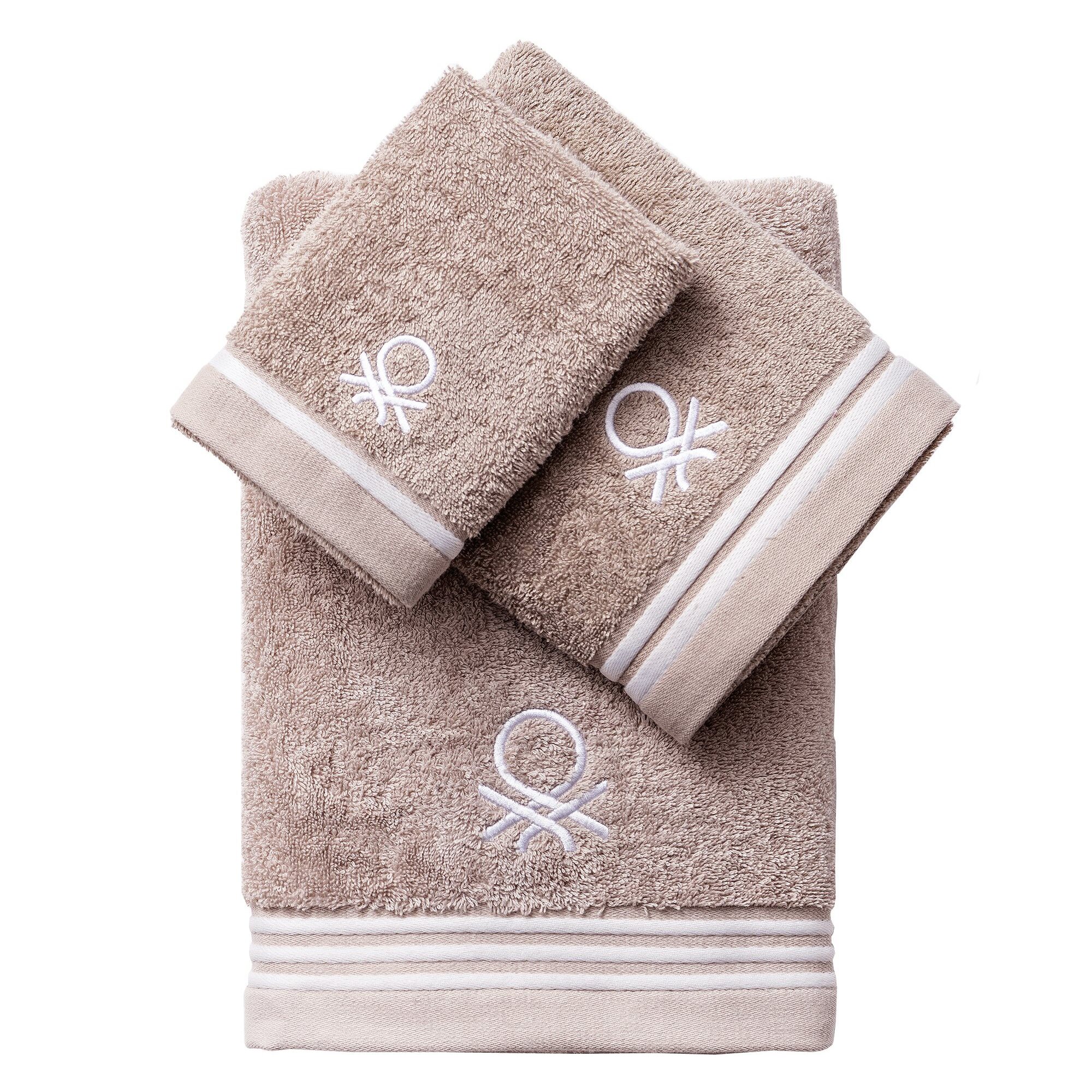 Set 3pcs toallas de baño  beige  benetton