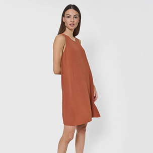 Vestido corto tirantes bambula liso