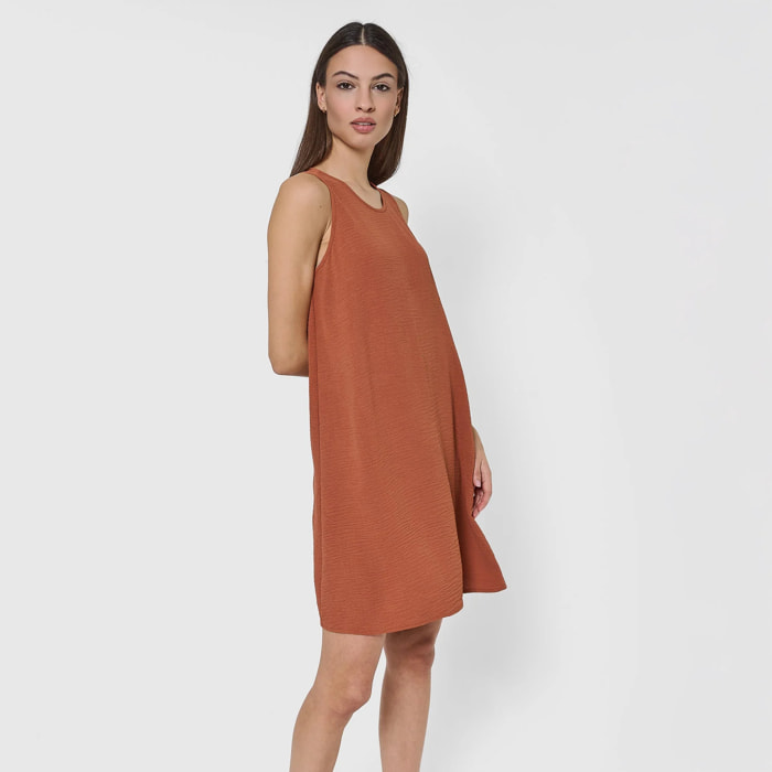 Vestido corto tirantes bambula liso