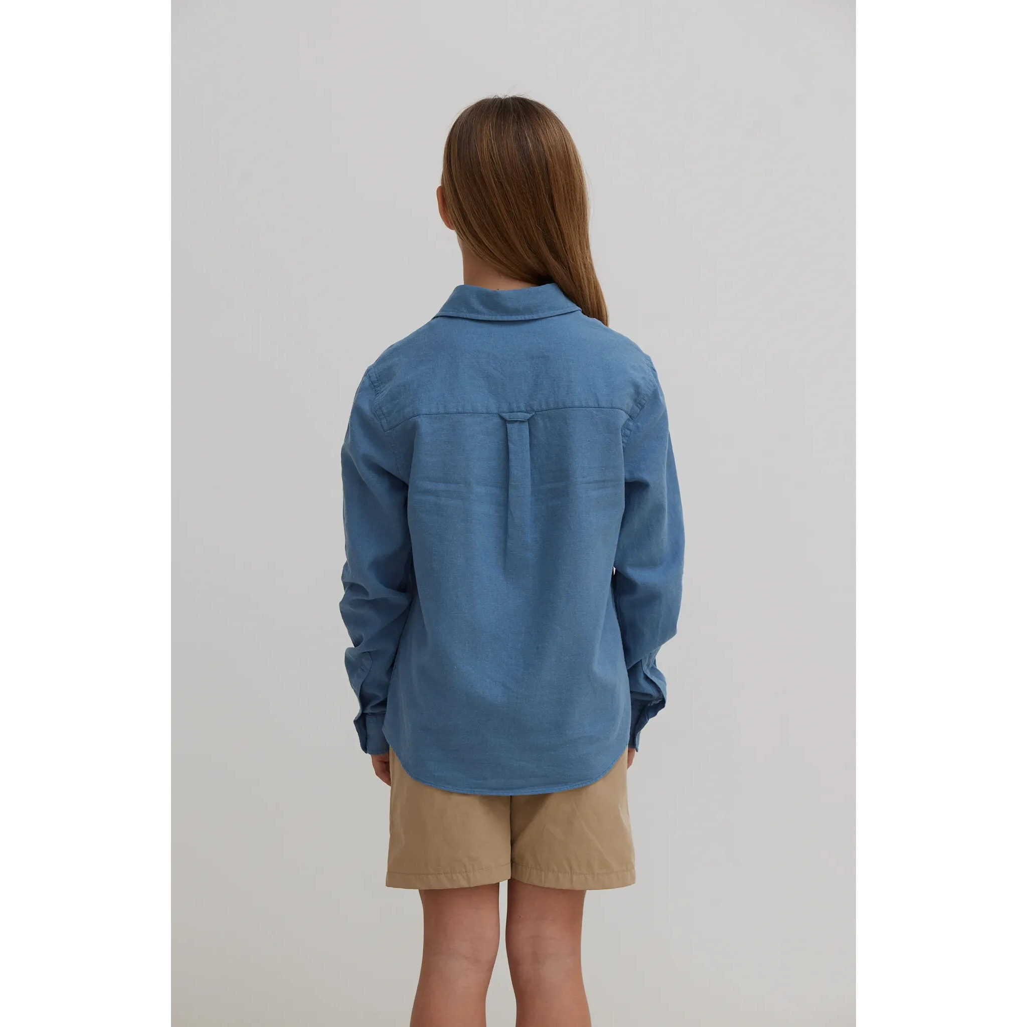 CAMISA KIDS DE LINO SKY BLUE