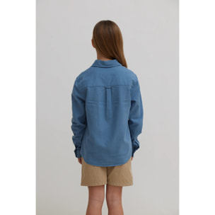 CAMISA KIDS DE LINO SKY BLUE