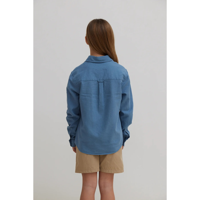 CAMISA KIDS DE LINO SKY BLUE