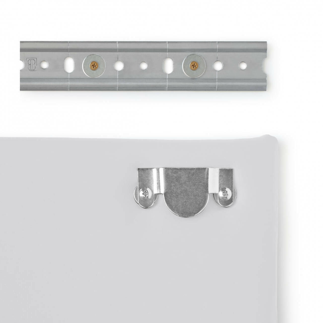 Letto matrimoniale Amarillide, Testata in ecopelle a muro, 100% Made in Italy, adatta a letto Matrimoniale, Cm 170x60, Bianco