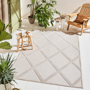 Tapis Loopin 328 Creme - Motif en relief - Indoor & Outdoor