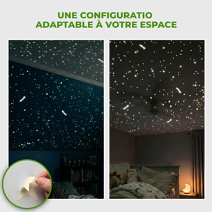 Stickers Muraux décoration adhésifs250 phosphorescents étoiles et étoiles filantes