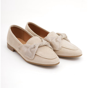 MOCASSINO FIOCCO CHOCOLA' BEIGE