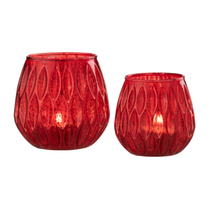 J-Line photophore Motifs - verre - rouge - large - 2 pcs