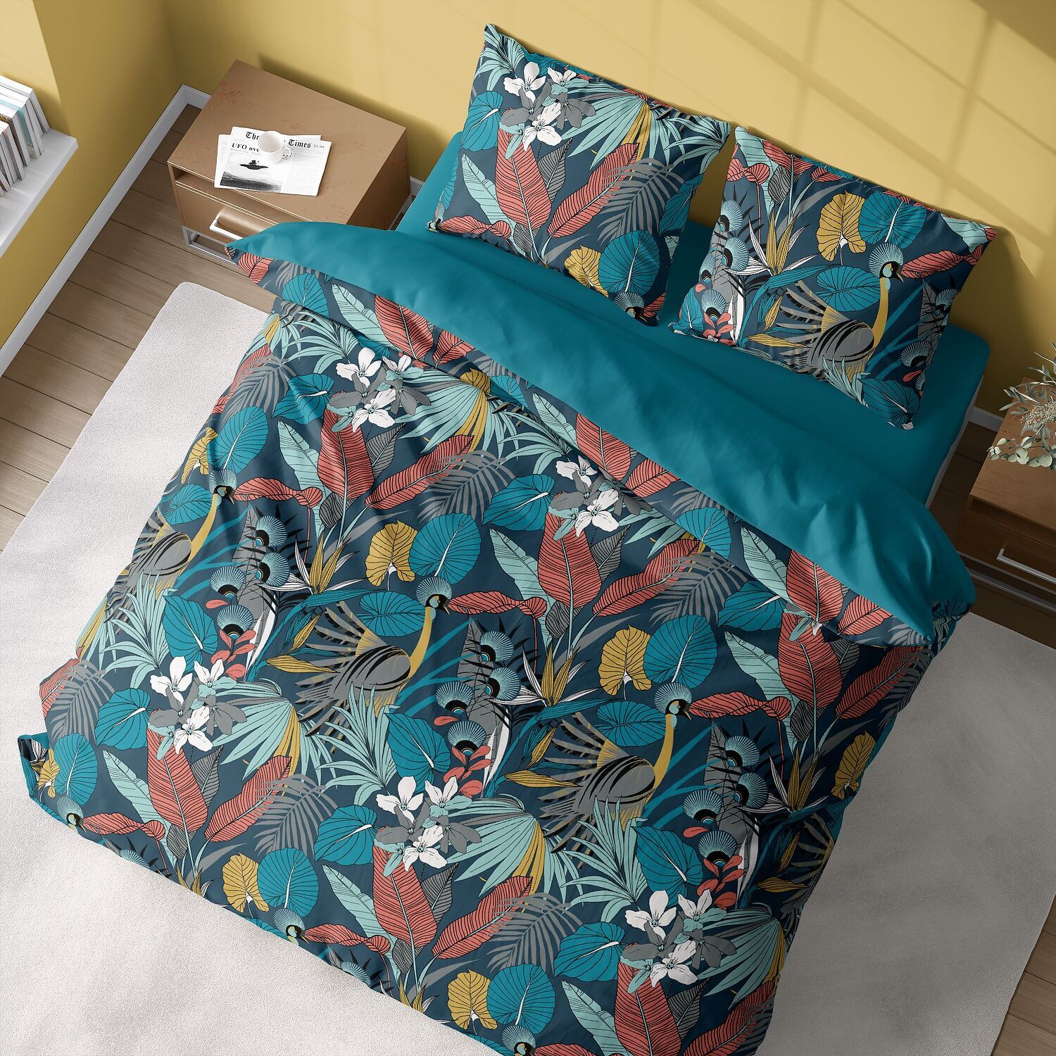 Parure Housse De Couette 100%satin Coton 70fils Parade