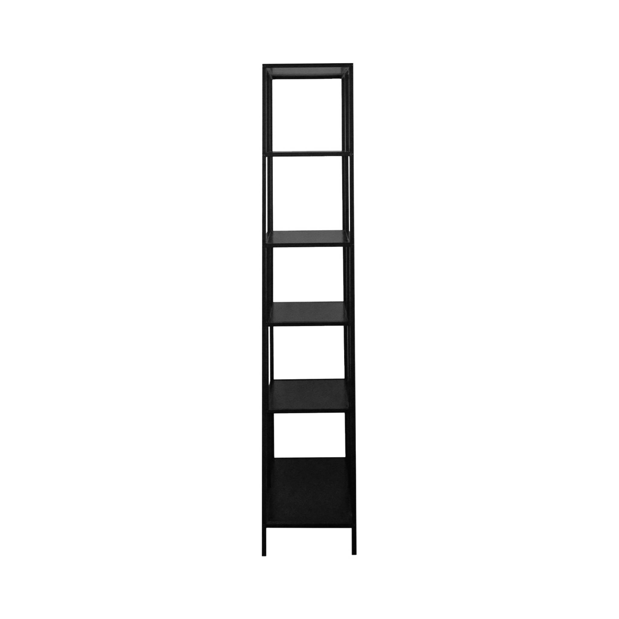 Etagère bibliothèque asymétrique 6 étages en métal noir INDUSTRIELLE L 77 x P 33 x H 185cm