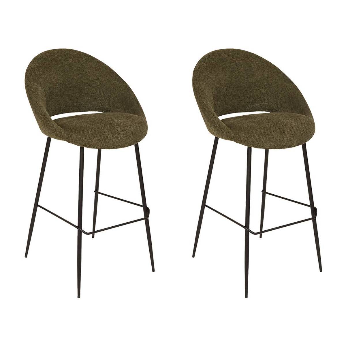 Lot de 2 Tabouret de bar Amago vert cèdre 54x52cm