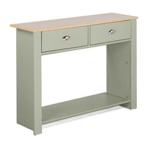Consolle salvia con due cassetti 100x30x75 - Ginevra