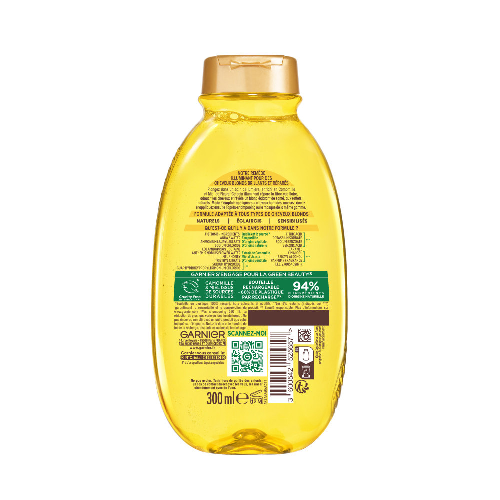 Lot de 12 - Garnier Ultra Doux Soleil de Camomille Shampooing Illuminant 300ml - Homme & Femme