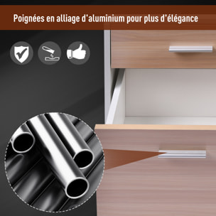 HOMCOM Bureau Informatique multimédia Design Multi-rangements 137 L x 55 l x 92 H cm chêne Blanc