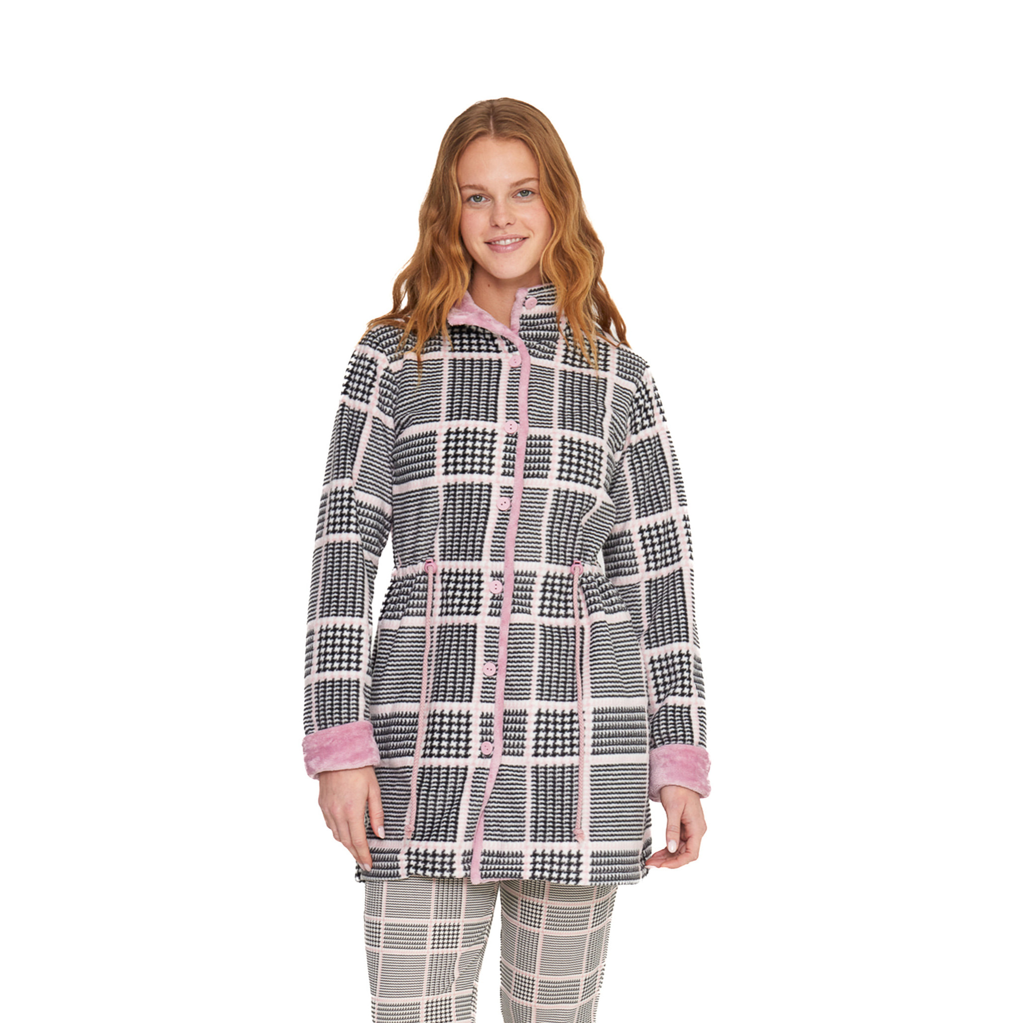 Vestaglia donna favorite in pile con bottoni Noidinotte