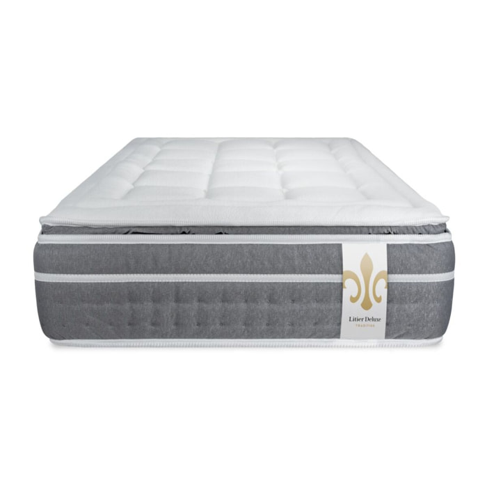 Matelas Trente PLUS - 30cm - Ressorts ensachés et mémoire de forme - Effet nuage avec surmatelas intégré - Soutien Equilibré