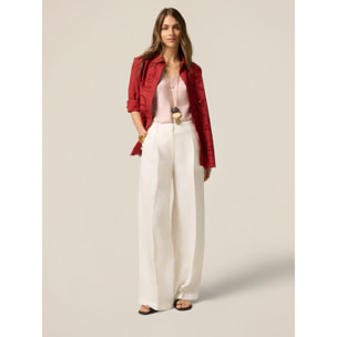 Oltre - Camicia in pizzo sangallo - Rosso